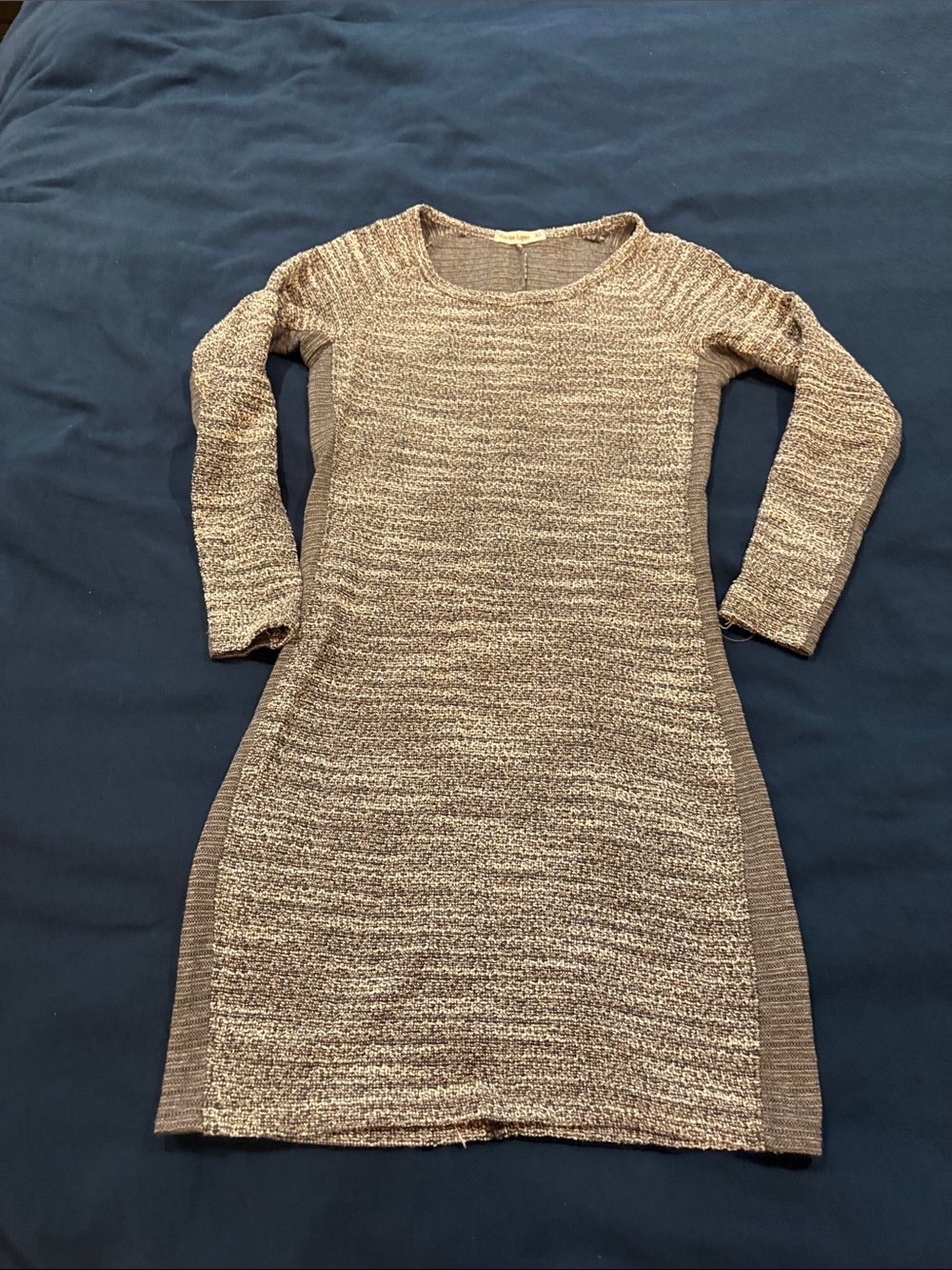 Marine Layer Brown Knit Long-Sleeve Sweater Dress